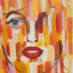 "Marilyn Monroe" colorful wall art portrait by artist Habib ayat