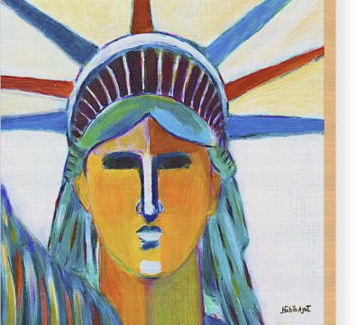 "Liberty in color" wood art print by artist Habib Ayat