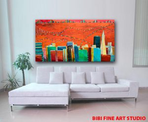 colorful abstract cityscape 