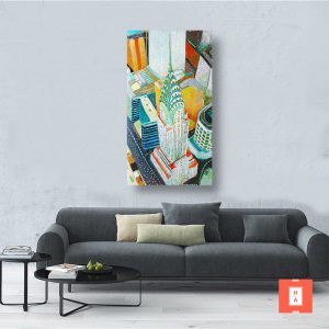 colorful abstract cityscape artwork